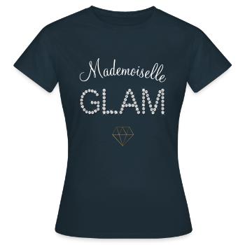 Mademoiselle Glam Glamour - T-shirt Femme - marine - Devant - AI Model Female 172 dark (172cm)