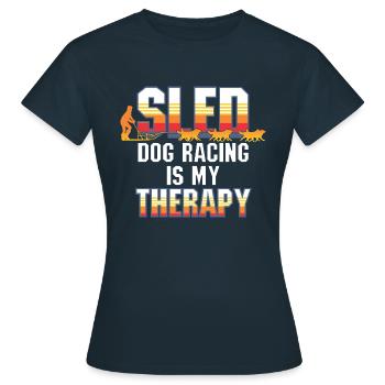 Chiens de traîneau et thérapie de traîneau - T-shirt Femme - marine - Devant - AI Model Female 172 dark (172cm)