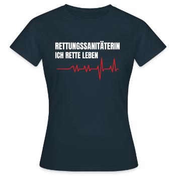 Rettungssanitäterin Einsatz Lebensretterin Rettung - Frauen T-Shirt - Navy - Vorne - AI Model Female 172 dark (172cm)