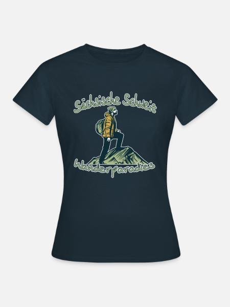Wanderparadies Sächsische Schweiz - Frauen T-Shirt - Navy