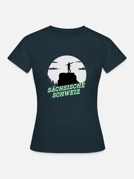 Sächsische Schweiz Wandern Sachsen Pofen Geschenk - Frauen T-Shirt - Navy