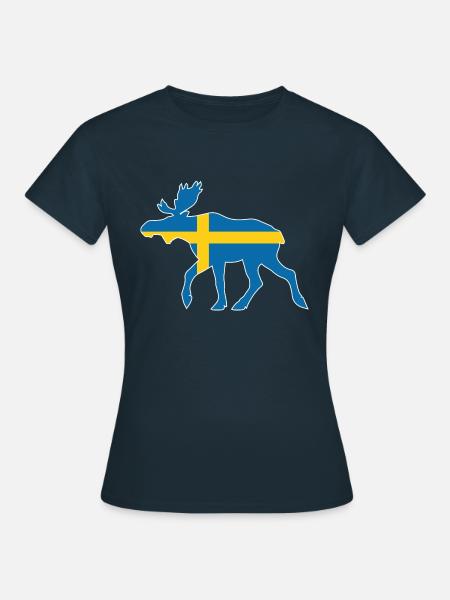 Schweden Elch - Frauen T-Shirt - Navy