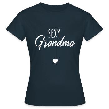 Sexy grandmother granny heart - Women's T-Shirt - navy - Front - AI Model Female 172 dark (172cm)