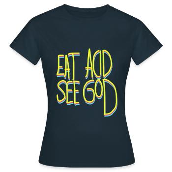Acid LSD psychedelic drugs - Women's T-Shirt - navy - Front - AI Model Female 172 dark (172cm)