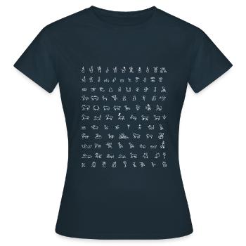 Égypte symboles hiéroglyphes - T-shirt Femme - marine - Devant - AI Model Female 172 dark (172cm)