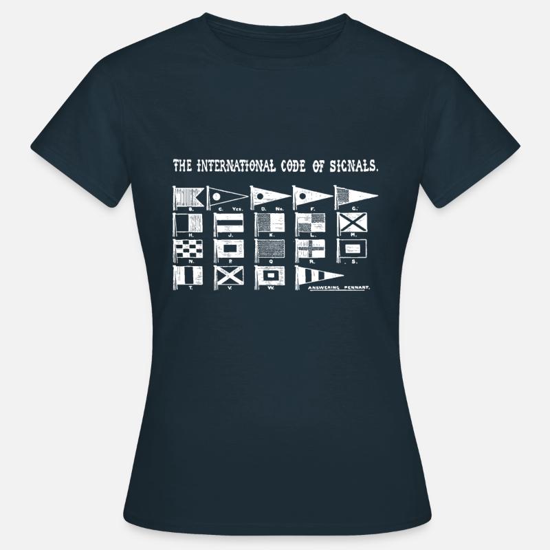 Navigateur de code de drapeau de signalisation - T-shirt Femme - marine