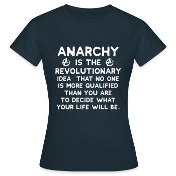 anarchy - Women's T-Shirt - navy - Front - AI Model Female 172 dark (172cm)
