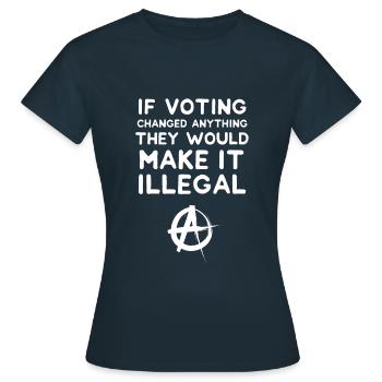 anarchy - Women's T-Shirt - navy - Front - AI Model Female 172 dark (172cm)