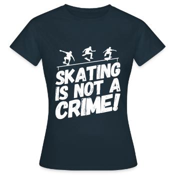 Skate Skater Skate Skate Skate Crime - T-shirt Femme - marine - Devant - AI Model Female 172 dark (172cm)