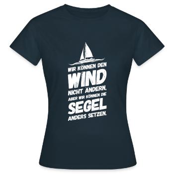 Segeln Segelboot Segelsport Segler Wind - Frauen T-Shirt - Navy - Vorne - AI Model Female 172 dark (172cm)