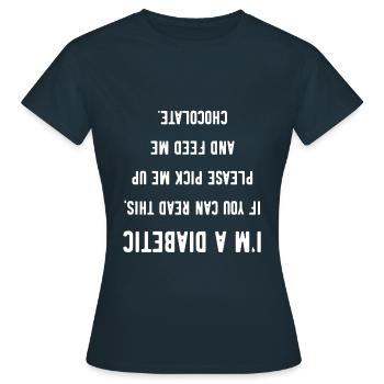 Diabète Diabétiques Drôles De chocolat - T-shirt Femme - marine - Devant - AI Model Female 172 dark (172cm)