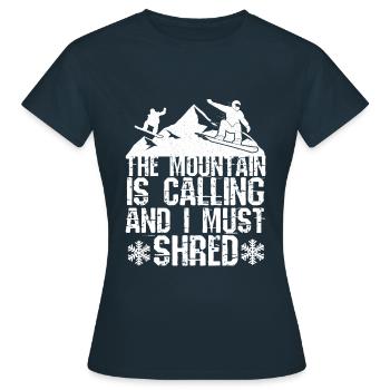 Snowboard Snowboarder Shred White - Women's T-Shirt - navy - Front - AI Model Female 172 dark (172cm)