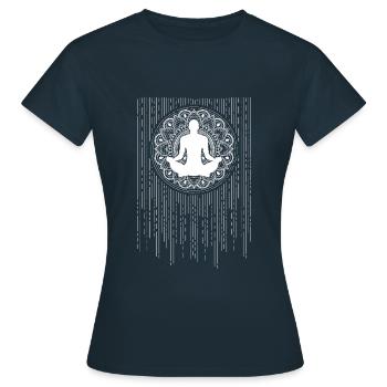 Yoga Méditation Spiritualité Résumé - T-shirt Femme - marine - Devant - AI Model Female 172 dark (172cm)