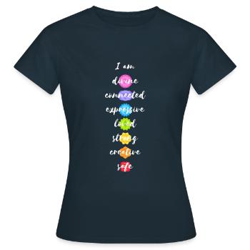 Yoga Méditation Spiritualité Chakra - T-shirt Femme - marine - Devant - AI Model Female 172 dark (172cm)
