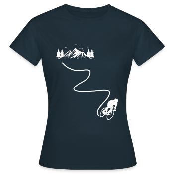Cycling Cycling Cycling Downhill - Women's T-Shirt - navy - Front - AI Model Female 172 dark (172cm)