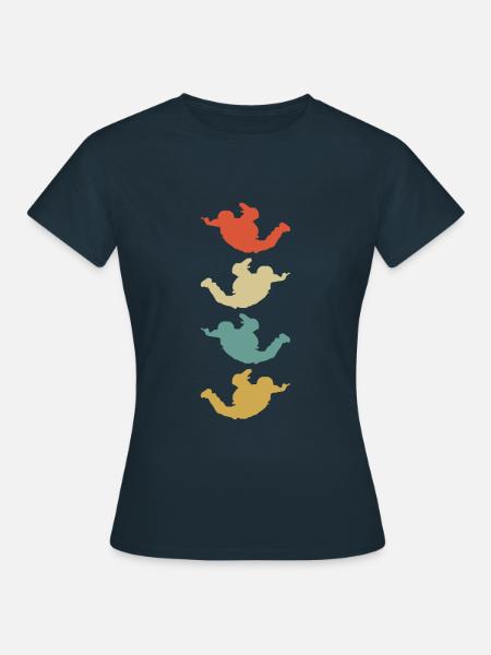 Fallschirm Skydiving Silhouette - Frauen T-Shirt - Navy