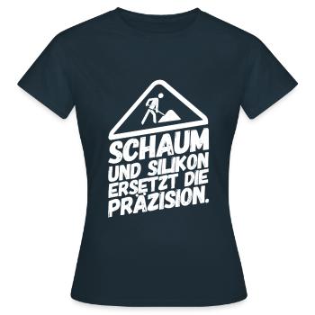 Bauarbeiter Baustelle Silikon - Frauen T-Shirt - Navy - Vorne - AI Model Female 172 dark (172cm)