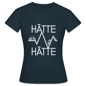 Hätte Hätte Fahradkette Rad - Frauen T-Shirt - Navy - Vorne - AI Model Female 172 dark (172cm)
