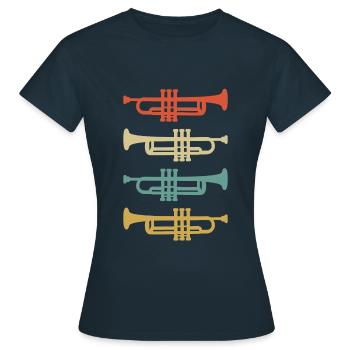 Trompette Trompettes Trompette Couleur - T-shirt Femme - marine - Devant - AI Model Female 172 dark (172cm)