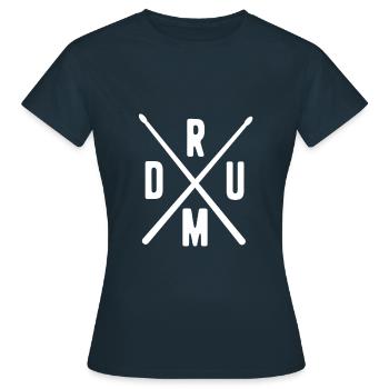 Drums drummer drum - Women's T-Shirt - navy - Front - AI Model Female 172 dark (172cm)