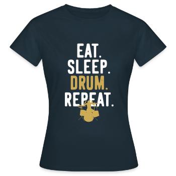 Répétition du batteur de batterie - T-shirt Femme - marine - Devant - AI Model Female 172 dark (172cm)
