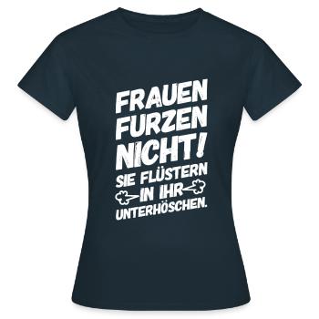 Lustige Sprüche Frauen Furzen - Frauen T-Shirt - Navy - Vorne - AI Model Female 172 dark (172cm)
