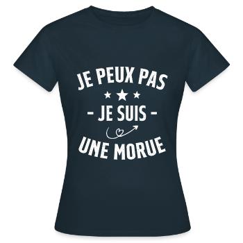 Je Peux Pas Je Suis Une Morue - T-shirt Femme - marine - Devant - AI Model Female 172 dark (172cm)