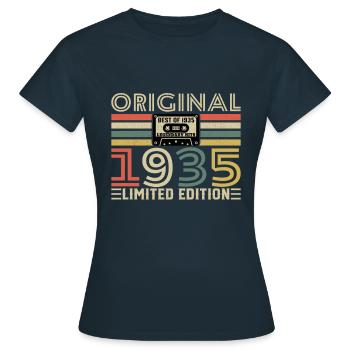 1935 Vintage Retro Cadeau D’anniversaire 90 Ans - T-shirt Femme - marine - Devant - AI Model Female 172 dark (172cm)
