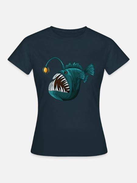 Anglerfisch Tiefsee - Frauen T-Shirt - Navy