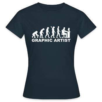 Grafiker - Frauen T-Shirt - Navy - Vorne - AI Model Female 172 dark (172cm)
