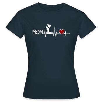 Heartbeat mother baby offspring son daughter mom - Women's T-Shirt - navy - Front - AI Model Female 172 dark (172cm)