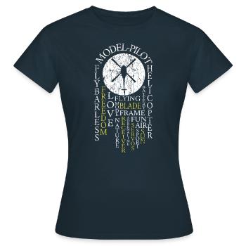 RC hélicoptère définition Pilot télécommandé ECG - T-shirt Femme - marine - Devant - AI Model Female 172 dark (172cm)