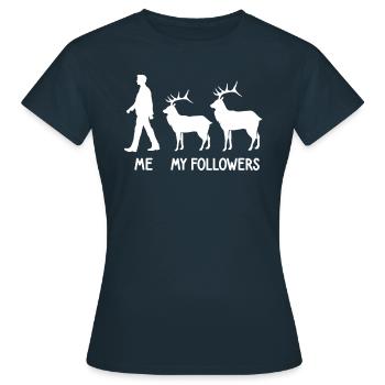 Ich Meine Follower Jäger Hirsch Züchter Rotwild - Frauen T-Shirt - Navy - Vorne - AI Model Female 172 dark (172cm)