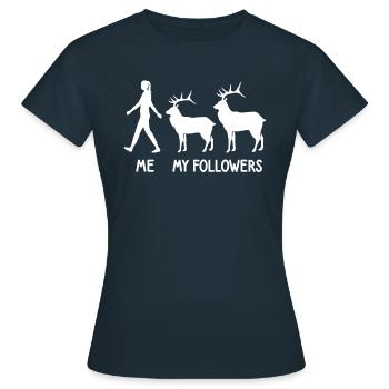 Ich Meine Follower Jäger Hirsch Züchter Rotwild - Frauen T-Shirt - Navy - Vorne - AI Model Female 172 dark (172cm)