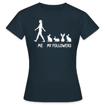 Ich Meine Follower Kaninchen Hasen Züchter Hase - Frauen T-Shirt - Navy - Vorne - AI Model Female 172 dark (172cm)