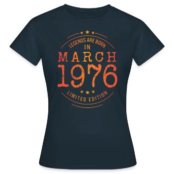 Geburtstag März 1976 Limited Edition Vintage - Frauen T-Shirt - Navy - Vorne - AI Model Female 172 dark (172cm)