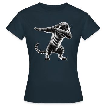 Funny Dabbing Tiger Wildlife Animal Lover - Women's T-Shirt - navy - Front - AI Model Female 172 dark (172cm)