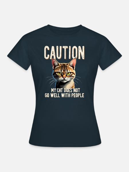 Lustiges Katzen Katzenbesitzer Haustier Katze - Frauen T-Shirt - Navy