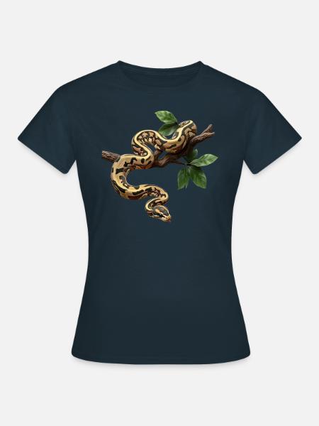 Königspython Schlangen Liebhaber Terrarium Python - Frauen T-Shirt - Navy