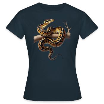 Königspython Schlangen Liebhaber Terrarium Python - Frauen T-Shirt - Navy - Vorne - AI Model Female 172 dark (172cm)