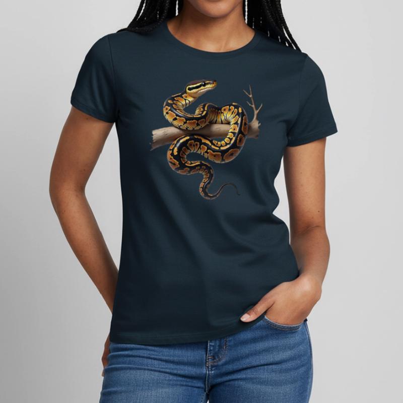 Königspython Schlangen Liebhaber Terrarium Python Frauen T-Shirt