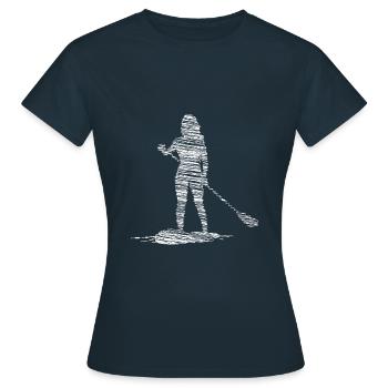 Stand Up Paddling Sup Gribouillage - T-shirt Femme - marine - Devant - AI Model Female 172 dark (172cm)