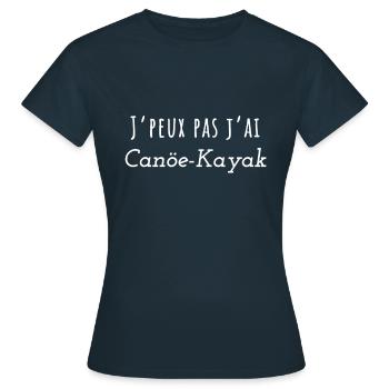 Je peux pas j ai Canoe kayak - T-shirt Femme - marine - Devant - AI Model Female 172 dark (172cm)