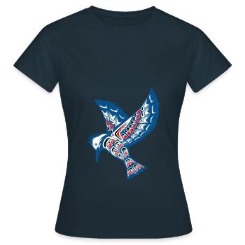 Cadeau autochtone autochtone du nord-ouest du Pacifique - T-shirt Femme - marine - Devant - AI Model Female 172 dark (172cm)