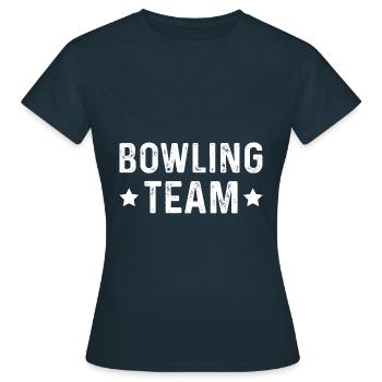 Bowling Team - Frauen T-Shirt - Navy - Vorne - AI Model Female 172 dark (172cm)