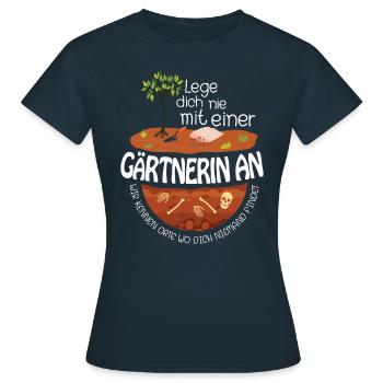Retro Gärtner Garten Gärtner Hobbygärtner - Frauen T-Shirt - Navy - Vorne - AI Model Female 172 dark (172cm)