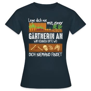 Retro Gärtner Garten Gärtner Hobbygärtner - Frauen T-Shirt - Navy - Vorne - AI Model Female 172 dark (172cm)
