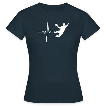 Handball Handball Battement de cœur - T-shirt Femme - marine - Devant - AI Model Female 172 dark (172cm)