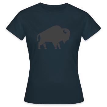 Icône de bison - T-shirt Femme - marine - Devant - AI Model Female 172 dark (172cm)