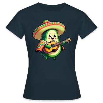 Cinco de Mayo Avocat Mariachi Guitariste - T-shirt Femme - marine - Devant - AI Model Female 172 dark (172cm)